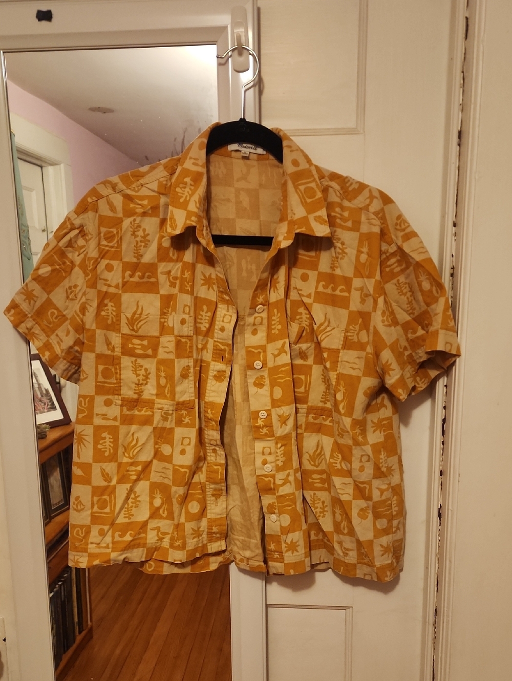 Madewell Linen Patterned Button Up Top - Picture 2 of 9